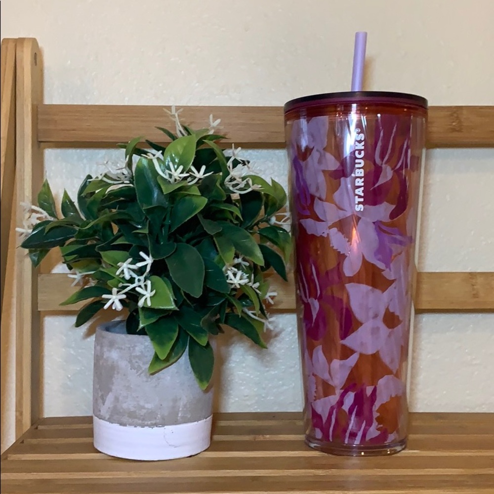 Starbucks spring floral iris flower cup tumbler